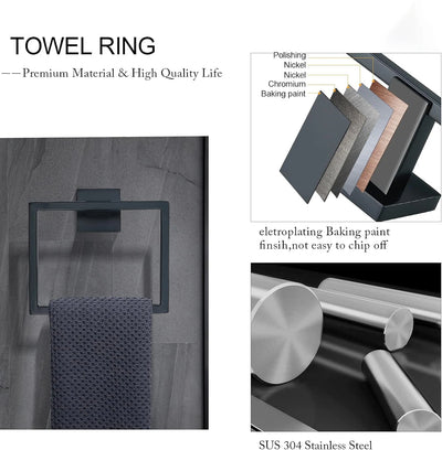 Bathroom Set  Stainless Steel Towel Ring Holder